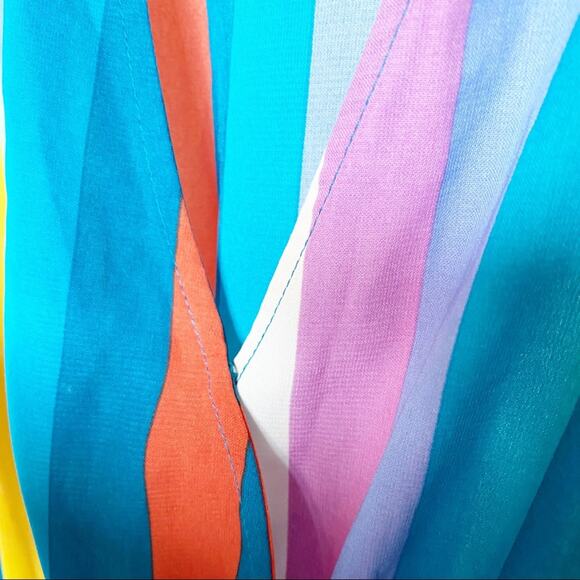All In Favor Multi Stripe Surplice Dress Size Medium - Picture 10 of 11